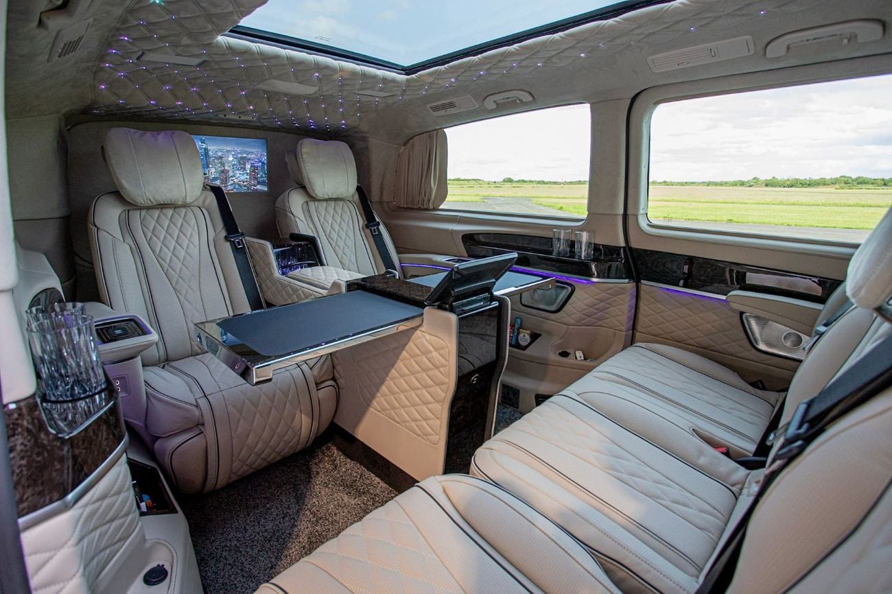 Mercedes Benz V300 Senzati® Business Plus® Oryx Edition® Senzati® Oryx Edition® — Bespoke 7-Seat Silk Beige Leather | Pure Sophistication. By Priv