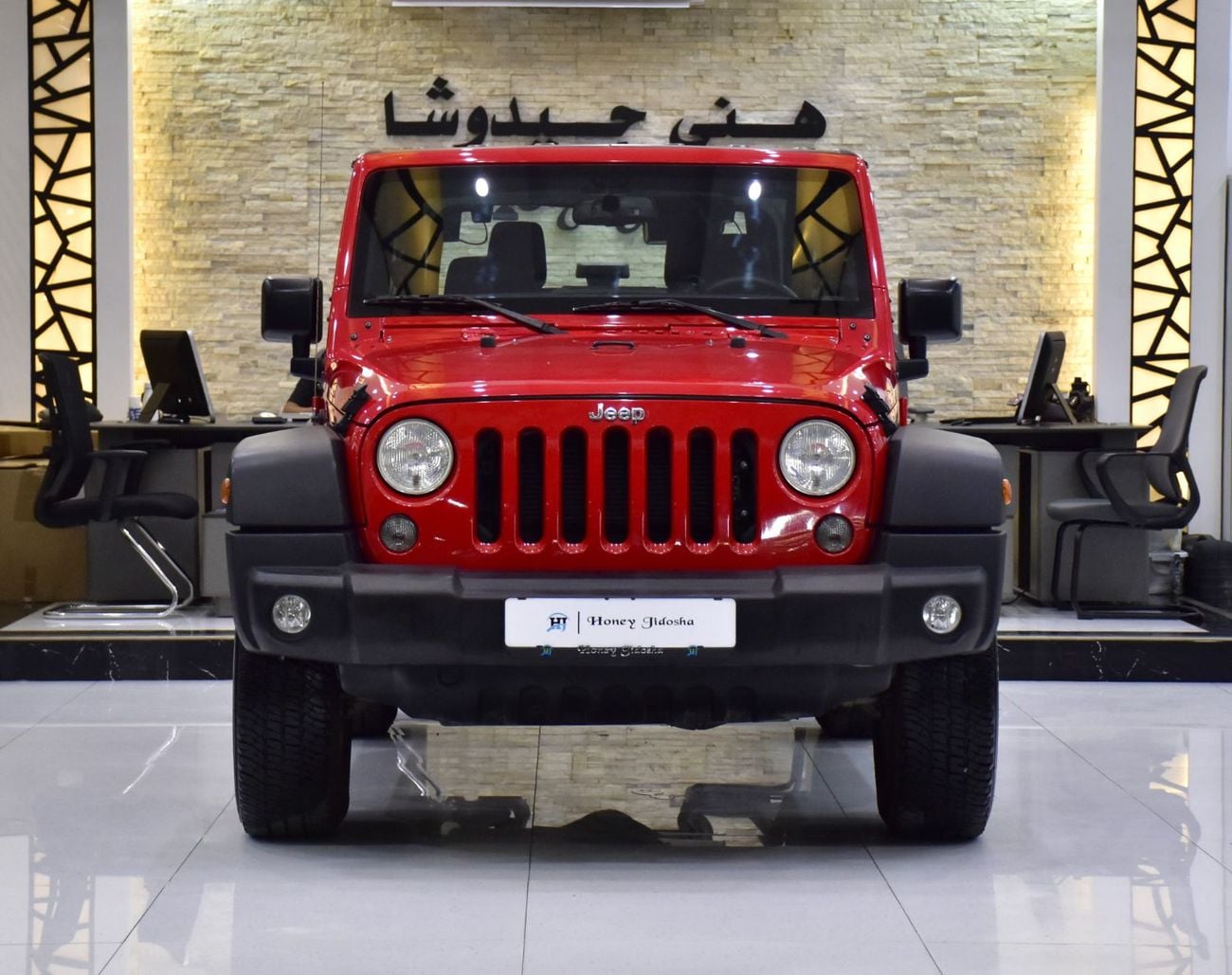 Jeep Wrangler SPORT EXCELLENT DEAL for our Jeep Wrangler Sport ( 2017 Model ) in Red Color GCC Specs