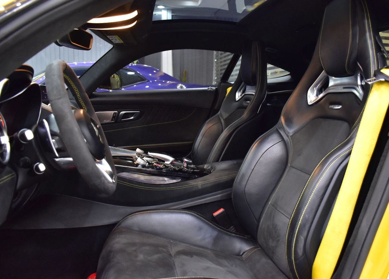 Mercedes Benz AMG GT . EXCELLENT DEAL for our Mercedes Benz AMG GTs ( 2015 Model ) in Yellow Color GCC Specs