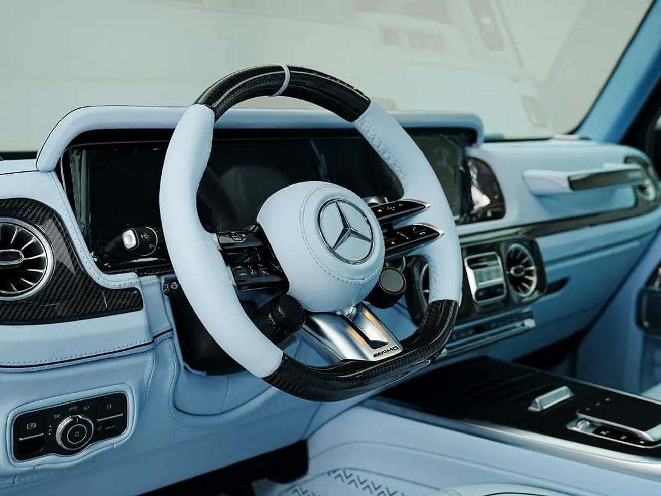 Mercedes Benz G63 AMG STANDARD WARRANTY | BABY BLUE LEATHER INTERIOR | FULL OPTION | CARBON PACKAGE