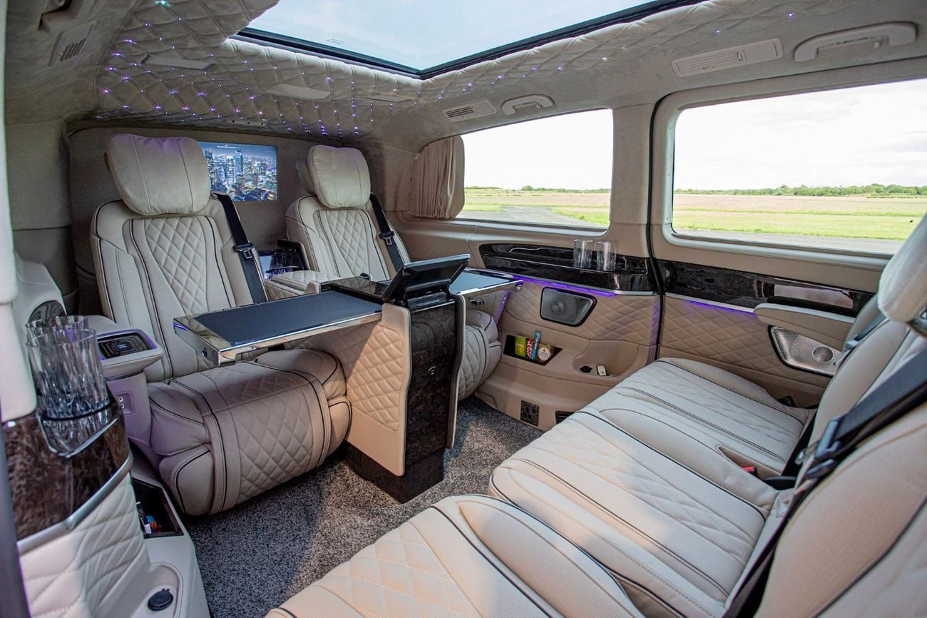 Mercedes Benz V300 Senzati® Business Plus® Oryx Edition® Senzati® Oryx Edition® — Bespoke 7-Seat Silk Beige Leather | Pure Sophistication. By Priv