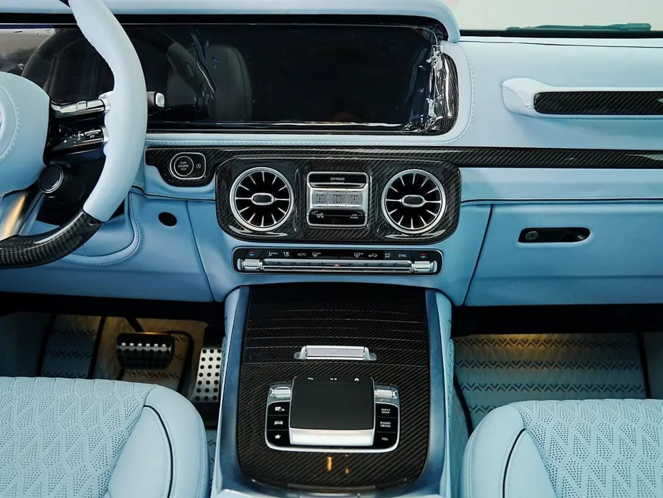Mercedes Benz G63 AMG STANDARD WARRANTY | BABY BLUE LEATHER INTERIOR | FULL OPTION | CARBON PACKAGE
