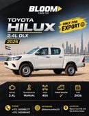 Toyota Hilux DLX MT 2026 PWOERWINDOWS 4X4 YM2026