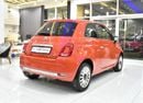 Fiat 500 DOLCEVITA EXCELLENT DEAL for our Fiat 500 Dolcevita ( 2024 Model ) in Orange Color GCC Specs