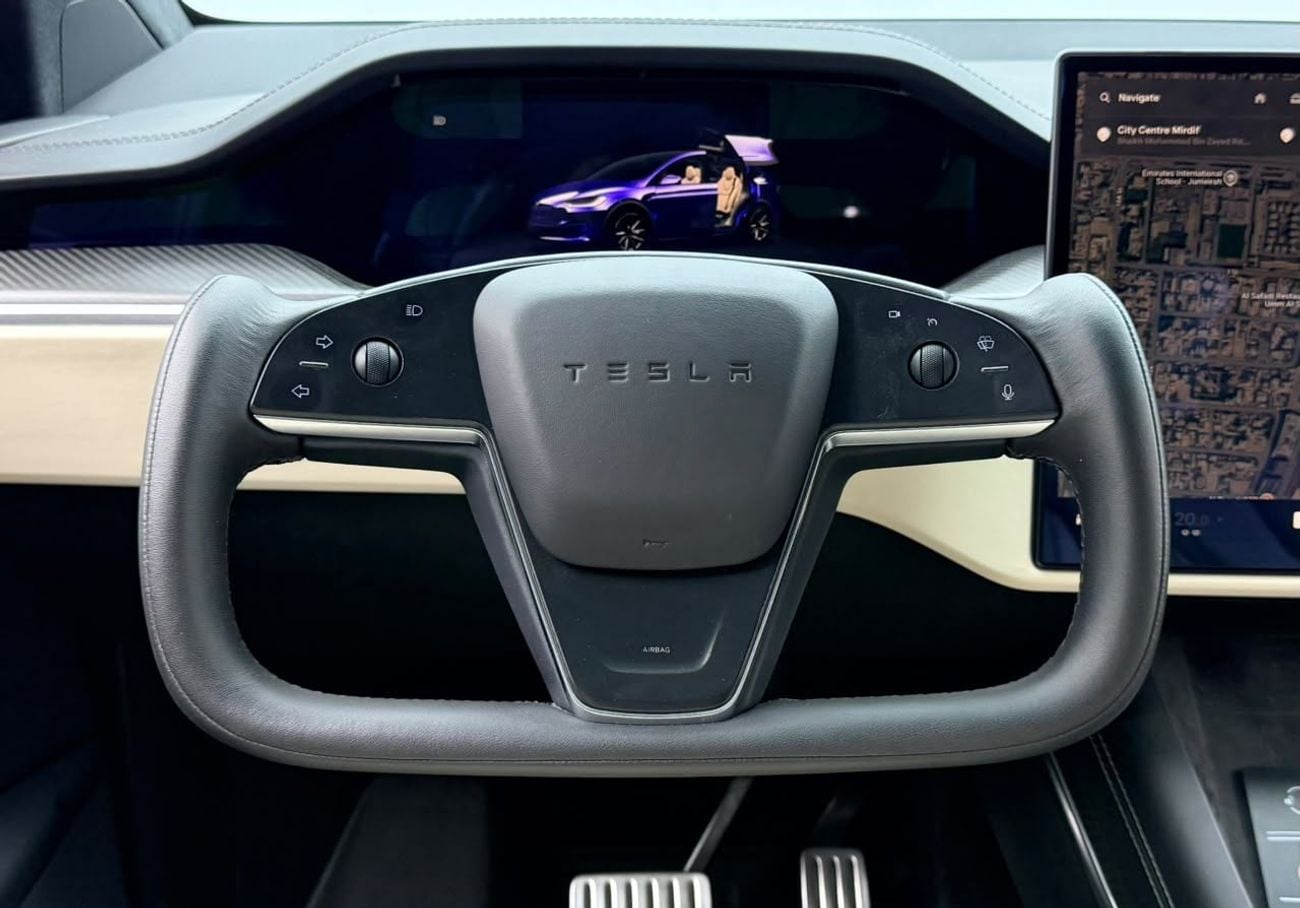 تسلا موديل اكس PLAID 2024 Tesla Model X Plaid, Tesla Warranty+Full Tesla Service History, GCC Specs.
