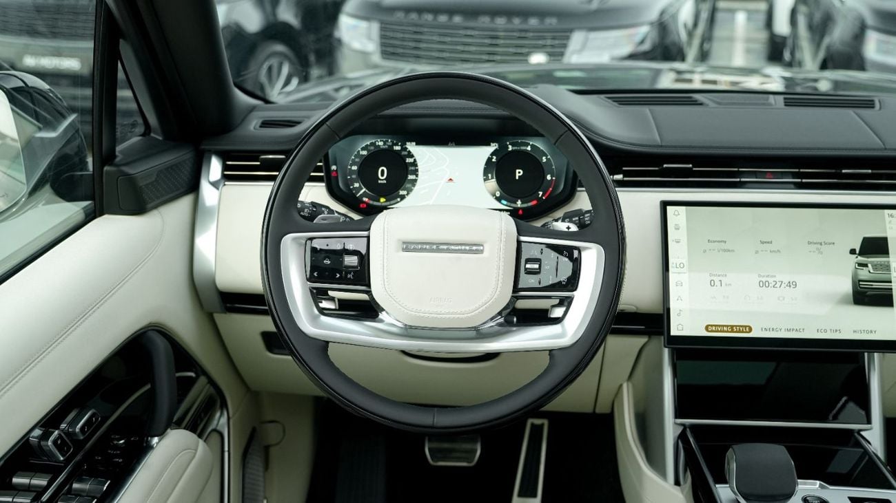 لاند روفر رينج روفر Autobiography P400 With Console Santorini Black- white 2027MY Export Only