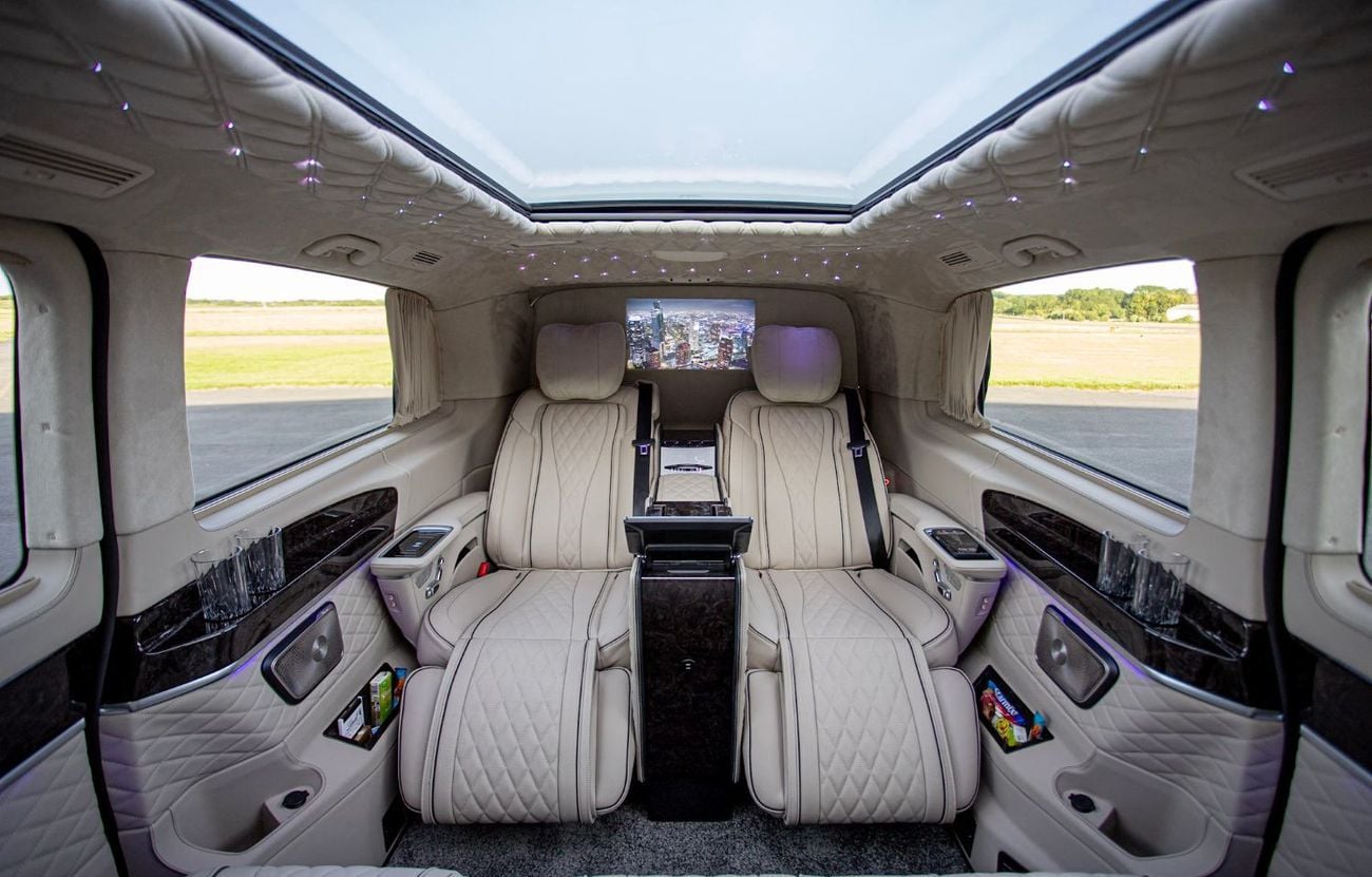 Mercedes Benz V300 Senzati® Business Plus® Oryx Edition® Senzati® Oryx Edition® — Bespoke 7-Seat Silk Beige Leather | Pure Sophistication. By Priv