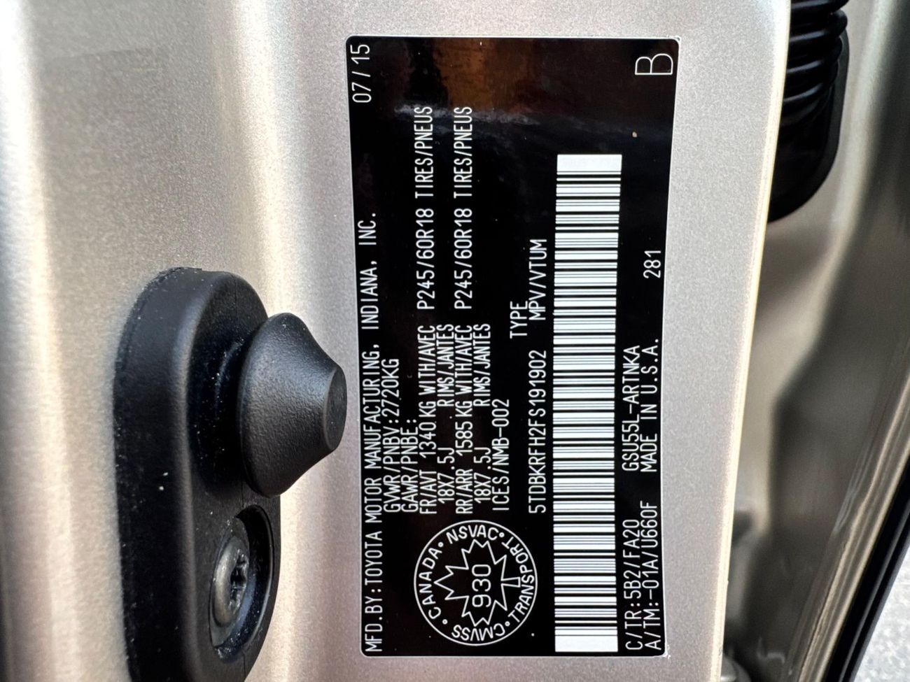 Toyota Highlander LE V6 3.5L 4X4 PERFICT CONDATION CANADIAN SPECIFIC