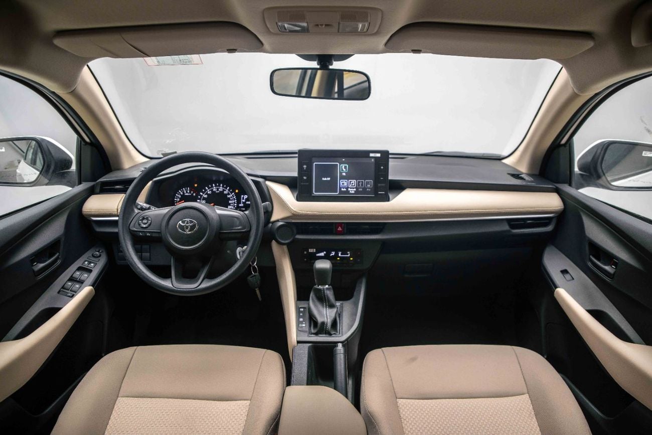 Toyota Yaris E 1.5L - Super White Inside Beige | Export Only