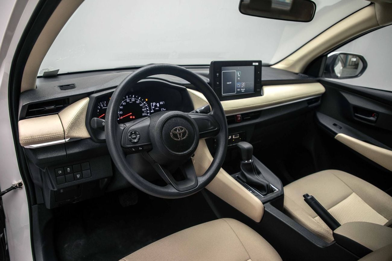 Toyota Yaris E 1.5L - Super White Inside Beige | Export Only