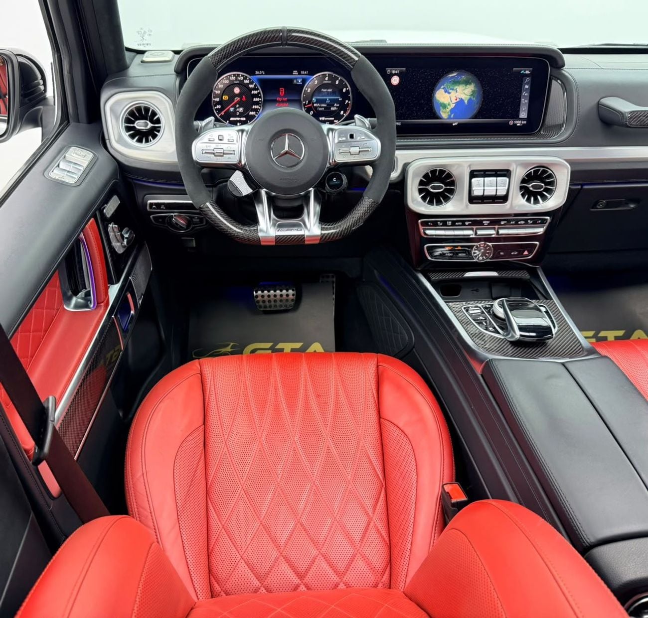 مرسيدس بنز G 63 AMG STANDARD مرسيدس بنز G63 AMG موديل 2022، باقة نايت، ضمان، سجل صيانة كامل، مقصورة داخلية من ألياف الكربون، دول