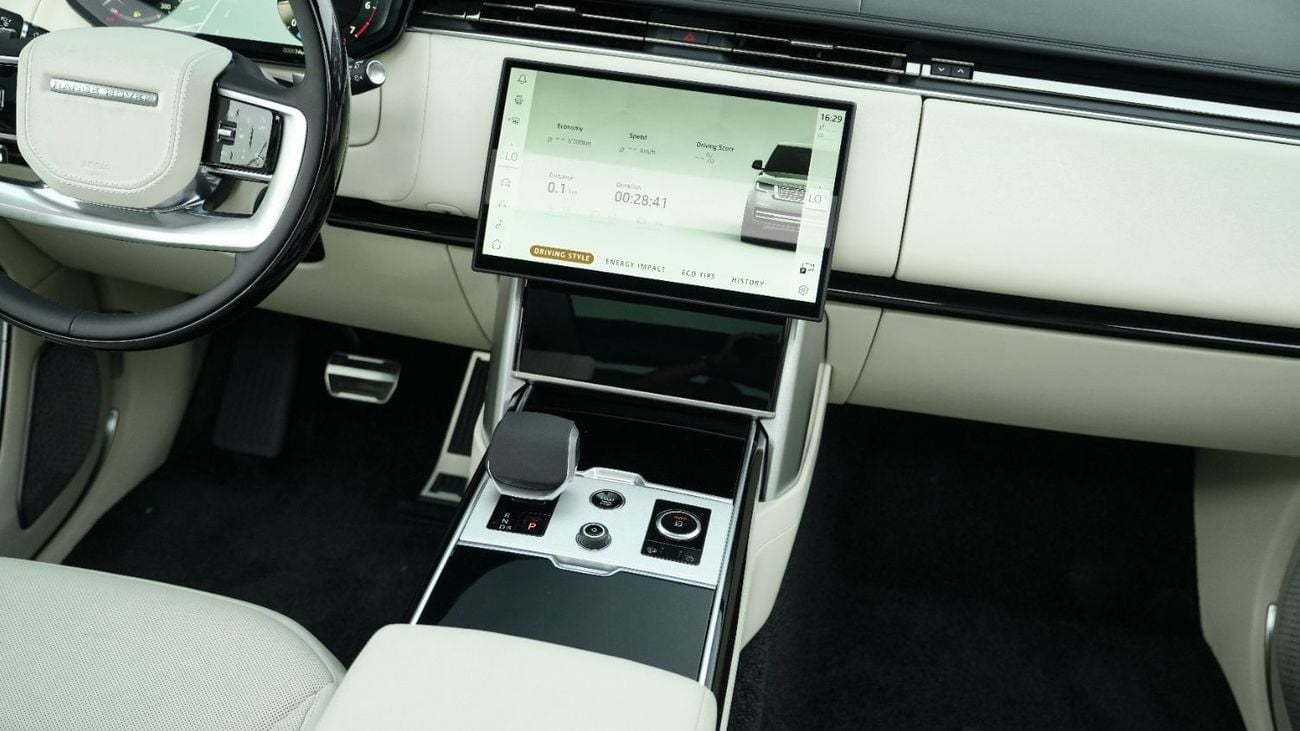 لاند روفر رينج روفر Autobiography P400 With Console Santorini Black- white 2027MY Export Only