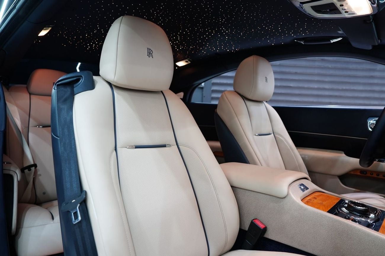 Rolls Royce Wraith STD (6.6L · 12 Cyl · Automatic · Petrol · Coupe · Rear Wheel Drive · 4 Seats · 2 Door) Two-Tone, Starlight Headliner, GCC Specs!!