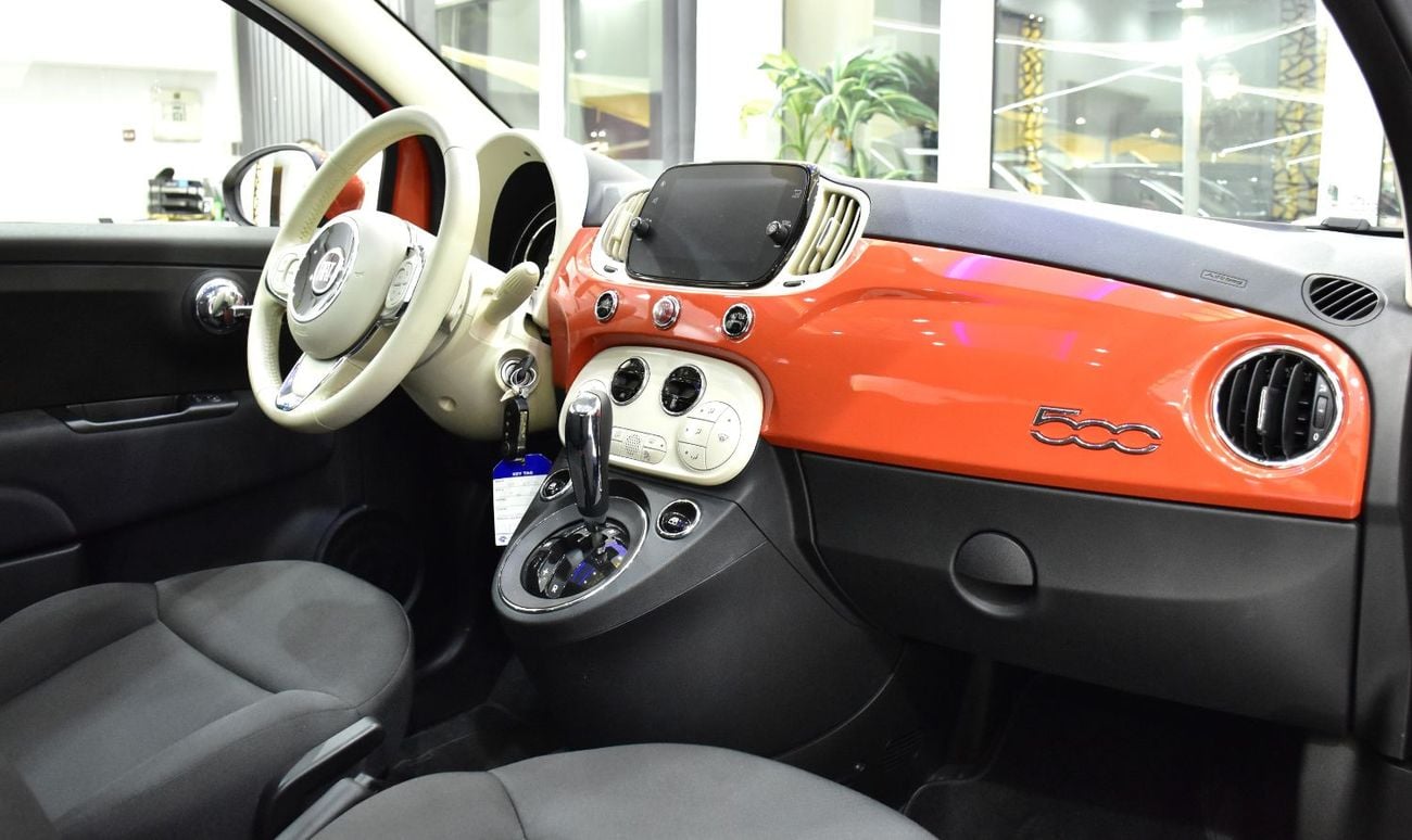 Fiat 500 DOLCEVITA EXCELLENT DEAL for our Fiat 500 Dolcevita ( 2024 Model ) in Orange Color GCC Specs
