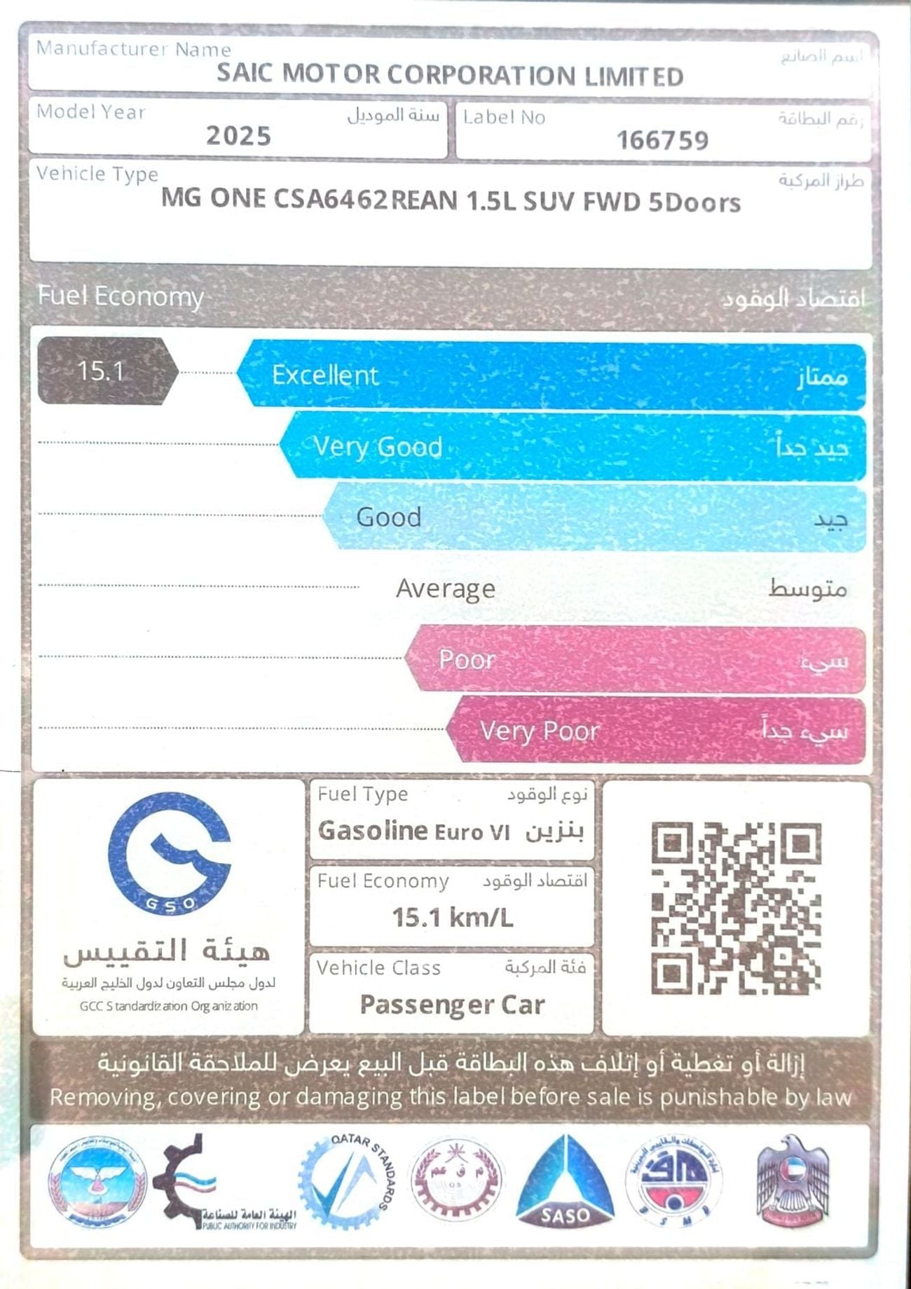 أم جي وان LUX سيارة إم جي ون 1.5 تي إيه الفاخرة موديل 2025 بمواصفات دول مجلس التعاون الخليجي، جديدة تماماً
