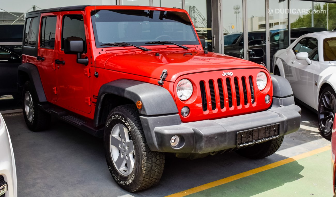 Jeep Wrangler Sport Unlimited, 3.6L-V6 4X4, GCC Specs with Warranty and Service until Nov 2021 or 100,000km