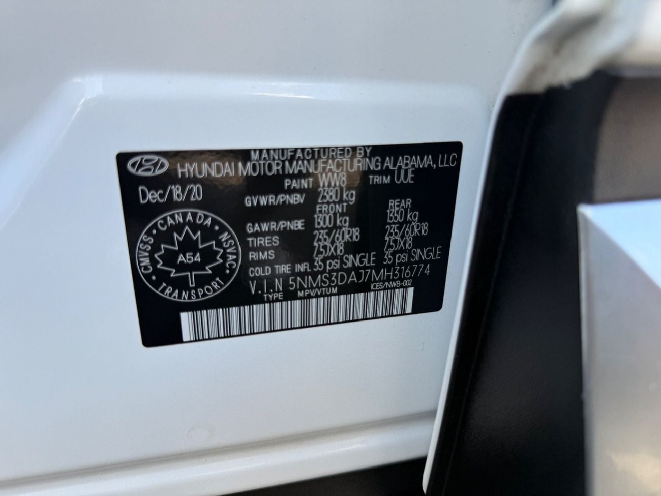 هيونداي سانتا في STD (NON GCC) 2021 PANORAMA 2.5 Turbo FULL TOP OPTION CANADA SPEC