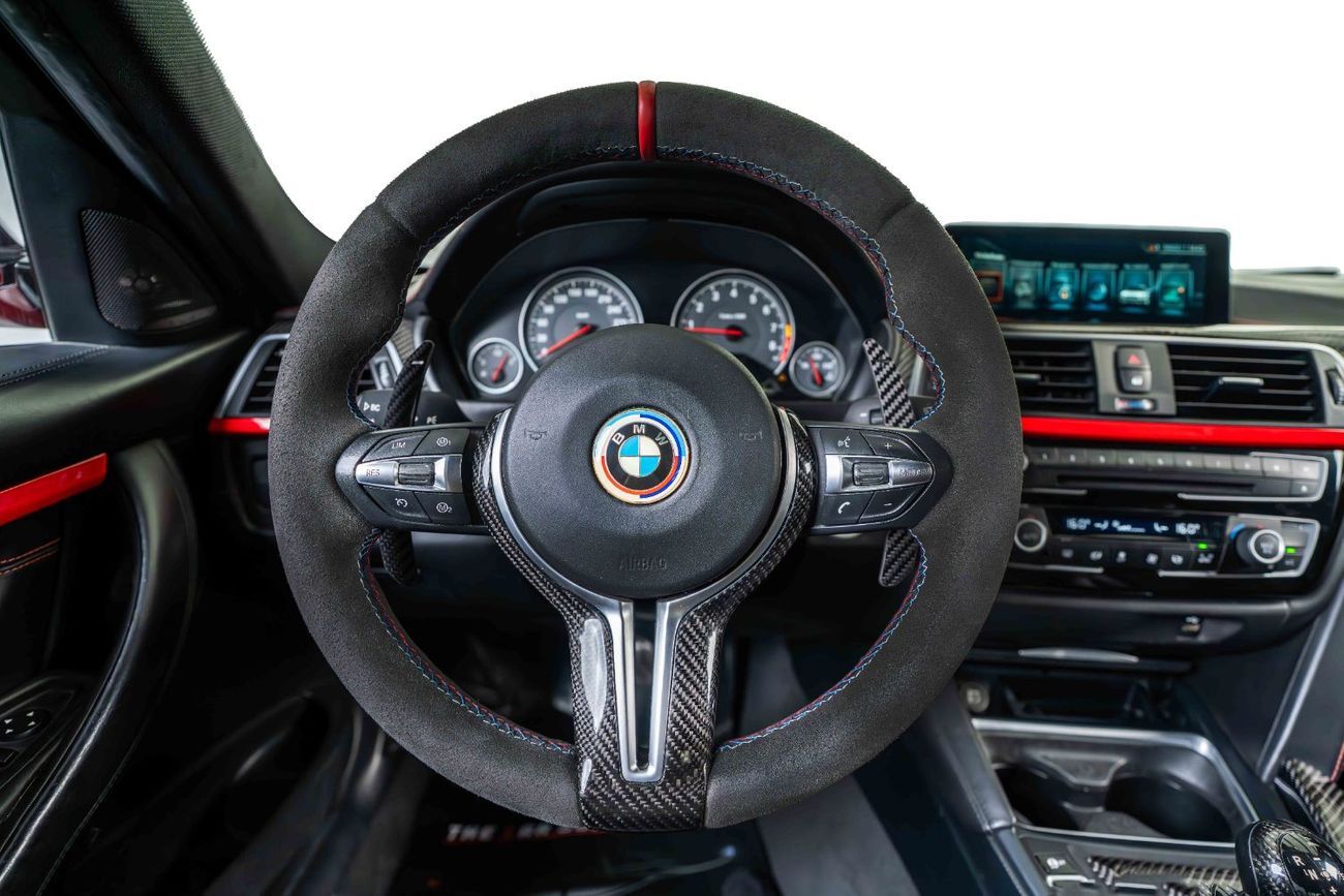 BMW M3 Competition 3.0L Rosso Corsa BMW Individual Color-Carbon Ceramic Brakes-Gold Brake Calipers