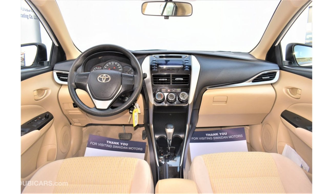 Toyota Yaris AED 980 PM | 1.5 SEDAN SE GCC WARRANTY