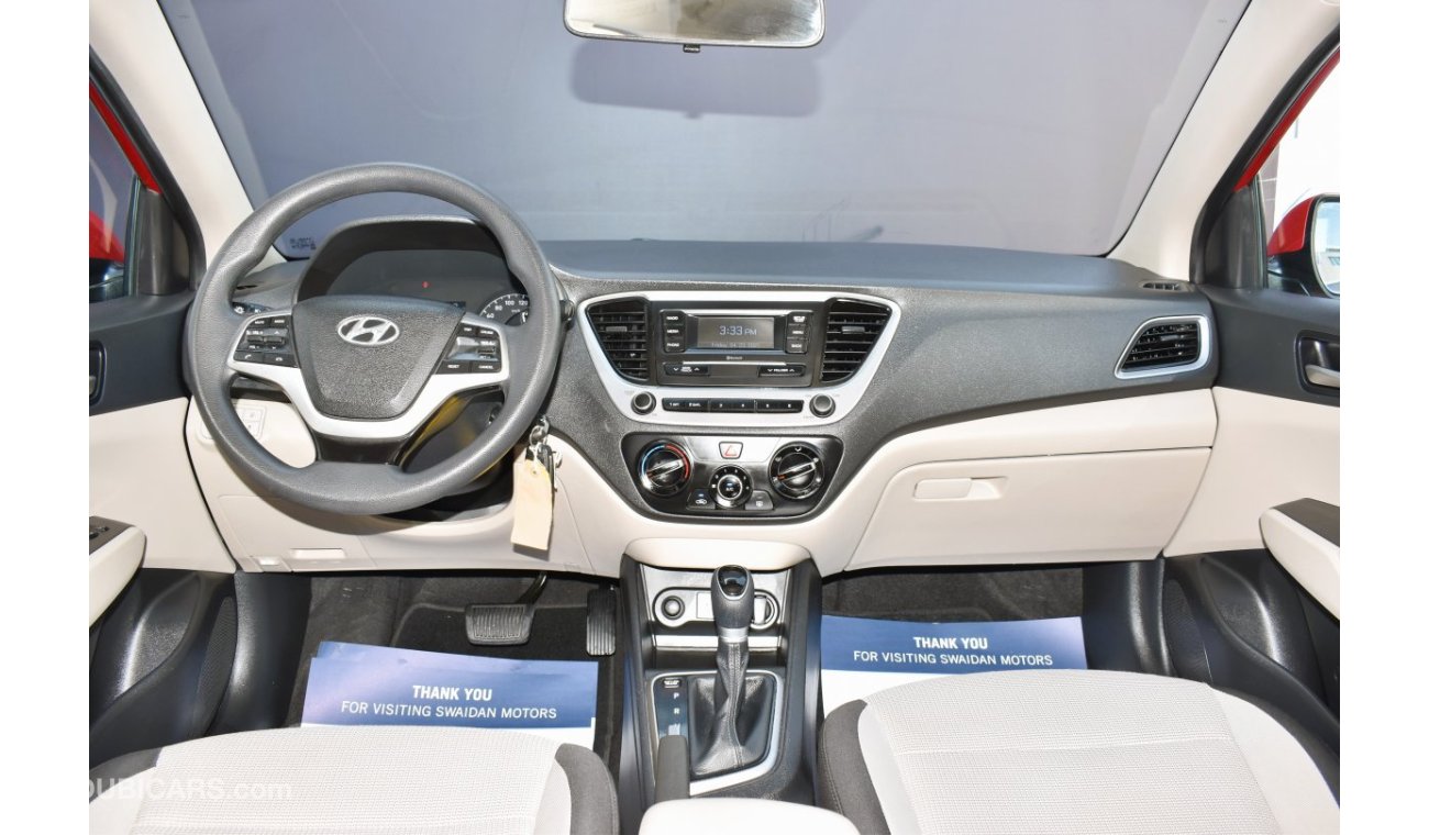 Hyundai Accent AED 639 PM | 1.6L GL GCC DEALER WARRANTY