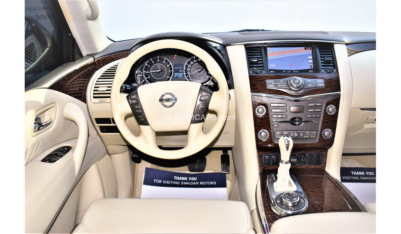 نيسان باترول AED 3132 PM | 5.6L LE T2 TITANIUM V8 4WD 2018 GCC DEALER WARRANTY