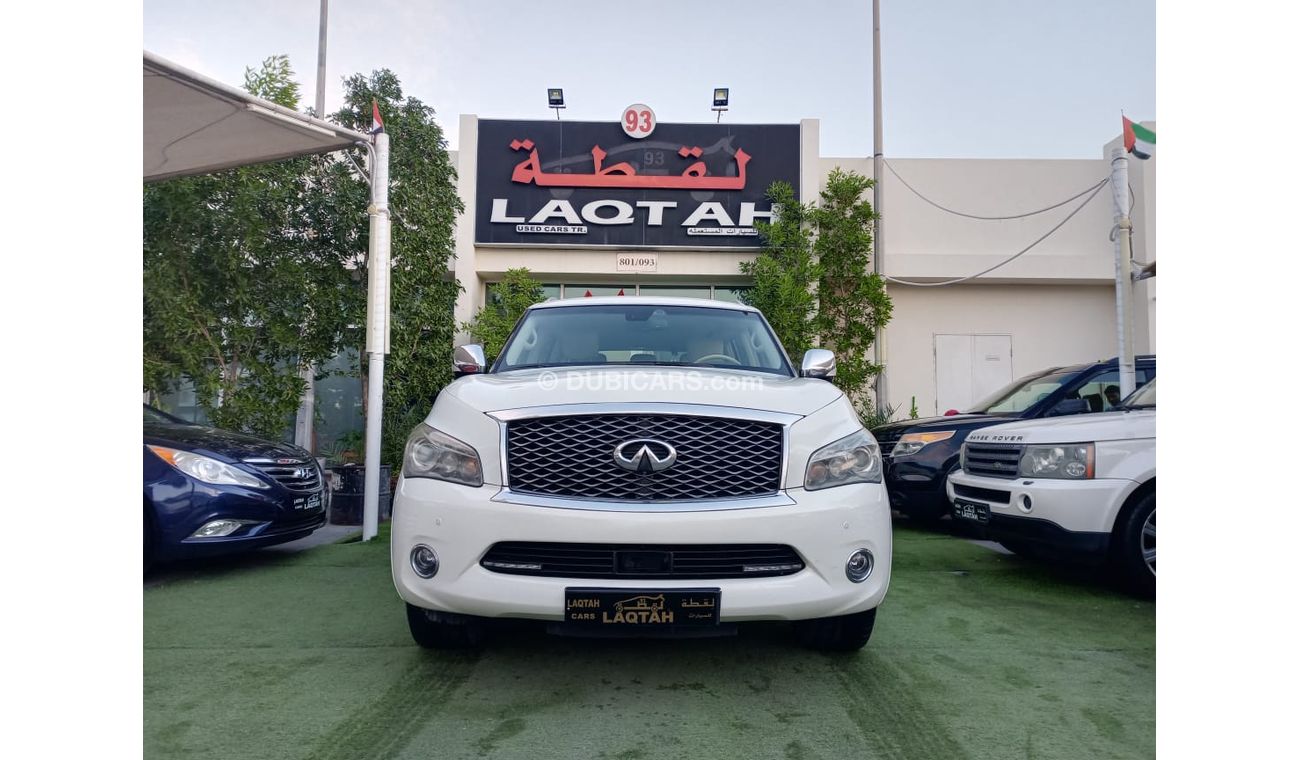 إنفينيتي QX56 خليجى موديل 2011 رادار خمس كاميرات فتحة جلد بصمه مثبت سرعة تحكم رنجات بحالة ممتازة