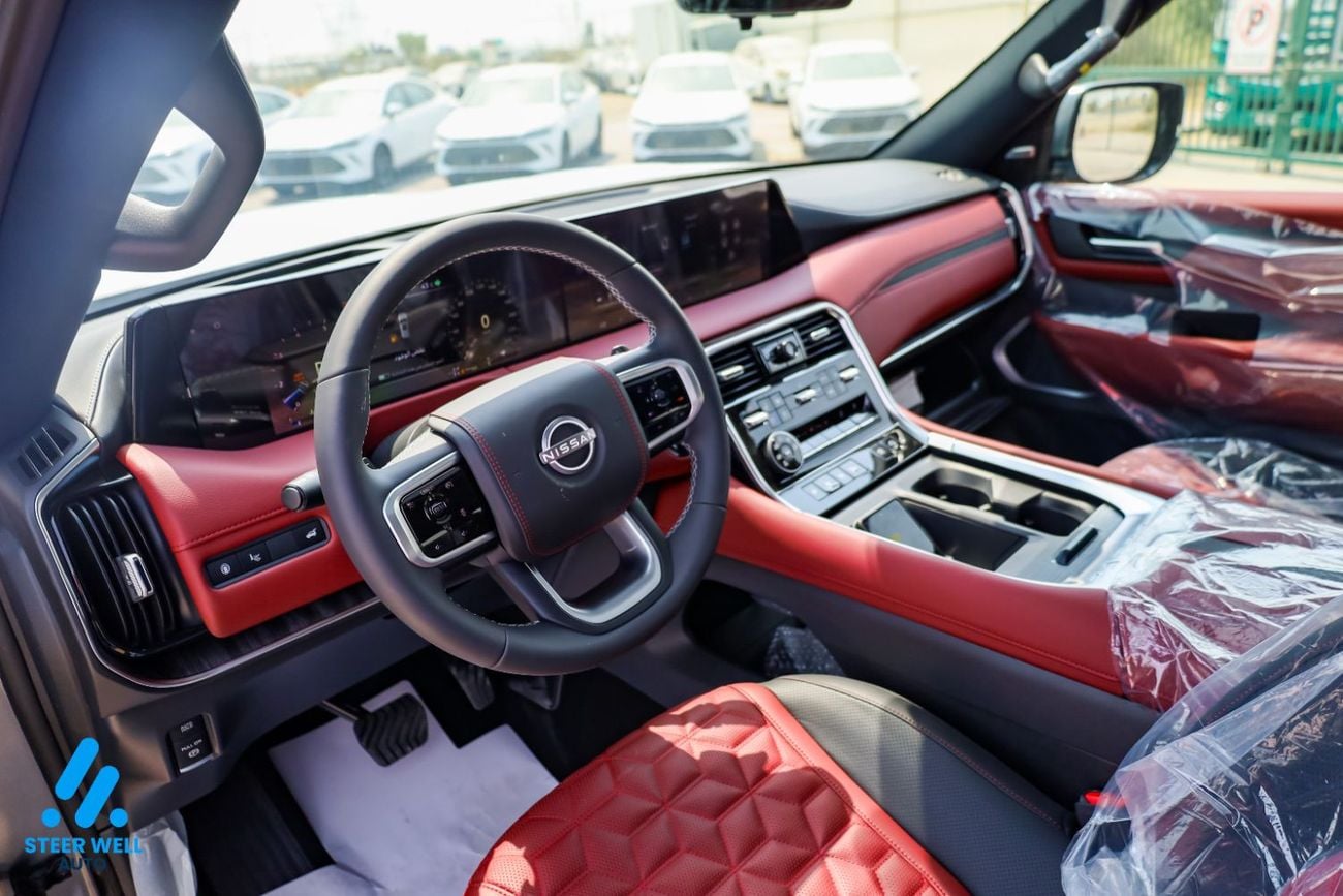 Nissan Patrol LE PLATINUM CITY 2026 | GCC | 3.5L V6 | AWD | 9AT | Red Interior | Height Control | Export only