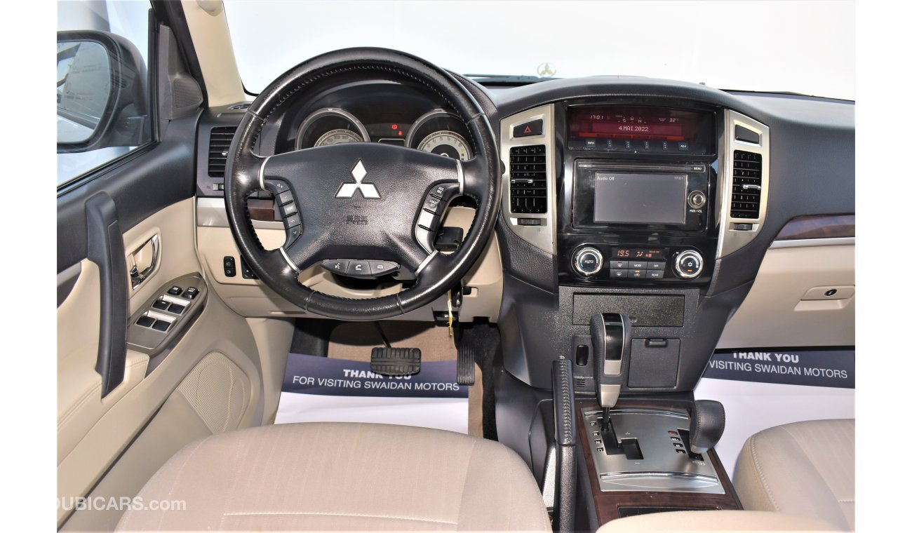 ميتسوبيشي باجيرو AED 1565 PM | 0% DP | 3.0L V6 GLS 4WD GCC DEALER WARRANTY
