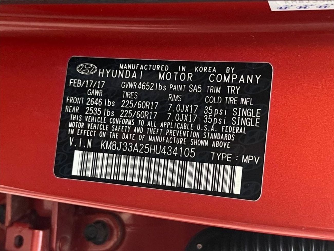 هيونداي توسون 2017 HYUNDAI TUCSON 1.6 IMPORTED FROM USA