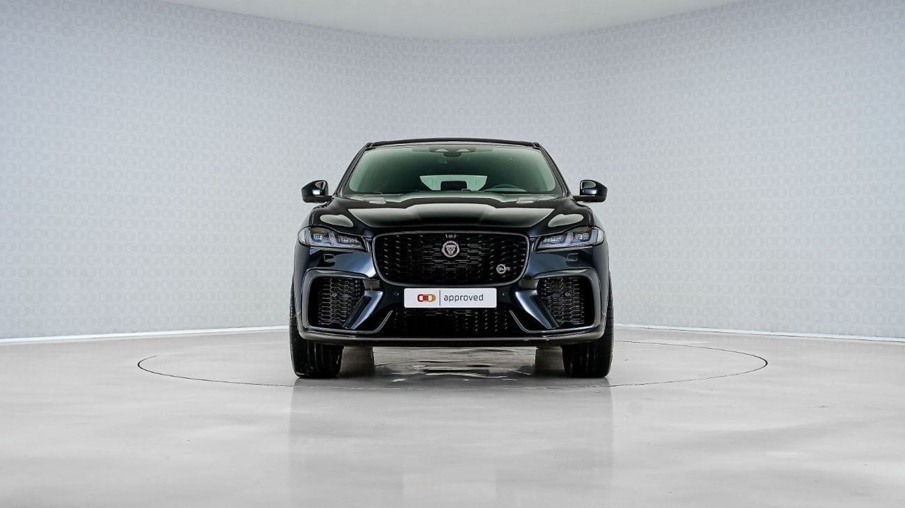 Jaguar F Pace SVR 5.0L Special Offer | AED 4,423 PM | Super Low KM, Warranty, Service Oct 2028 | F Pace P550 SVR