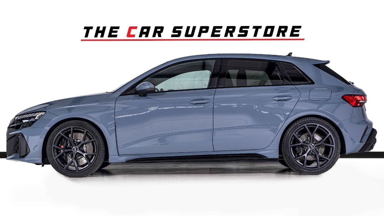 Audi RS3  AL Nabooda Warranty And Service Contract-Kemora Grey-19Inch Satin Black Rims