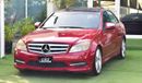 Mercedes-Benz C 300 2009 model, red color, number one, panorama, leather, cruise control, sensor wheels, in excellent co