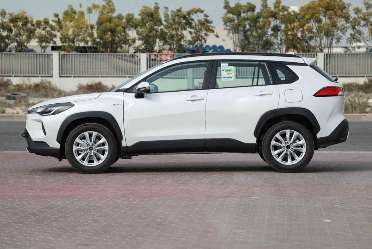 تويوتا كورولا كروس 2025 TOYOTA COROLLA CROSS MID 1.8 Hybrid - PLATINUM WHITE PEARL inside RED | Export Only