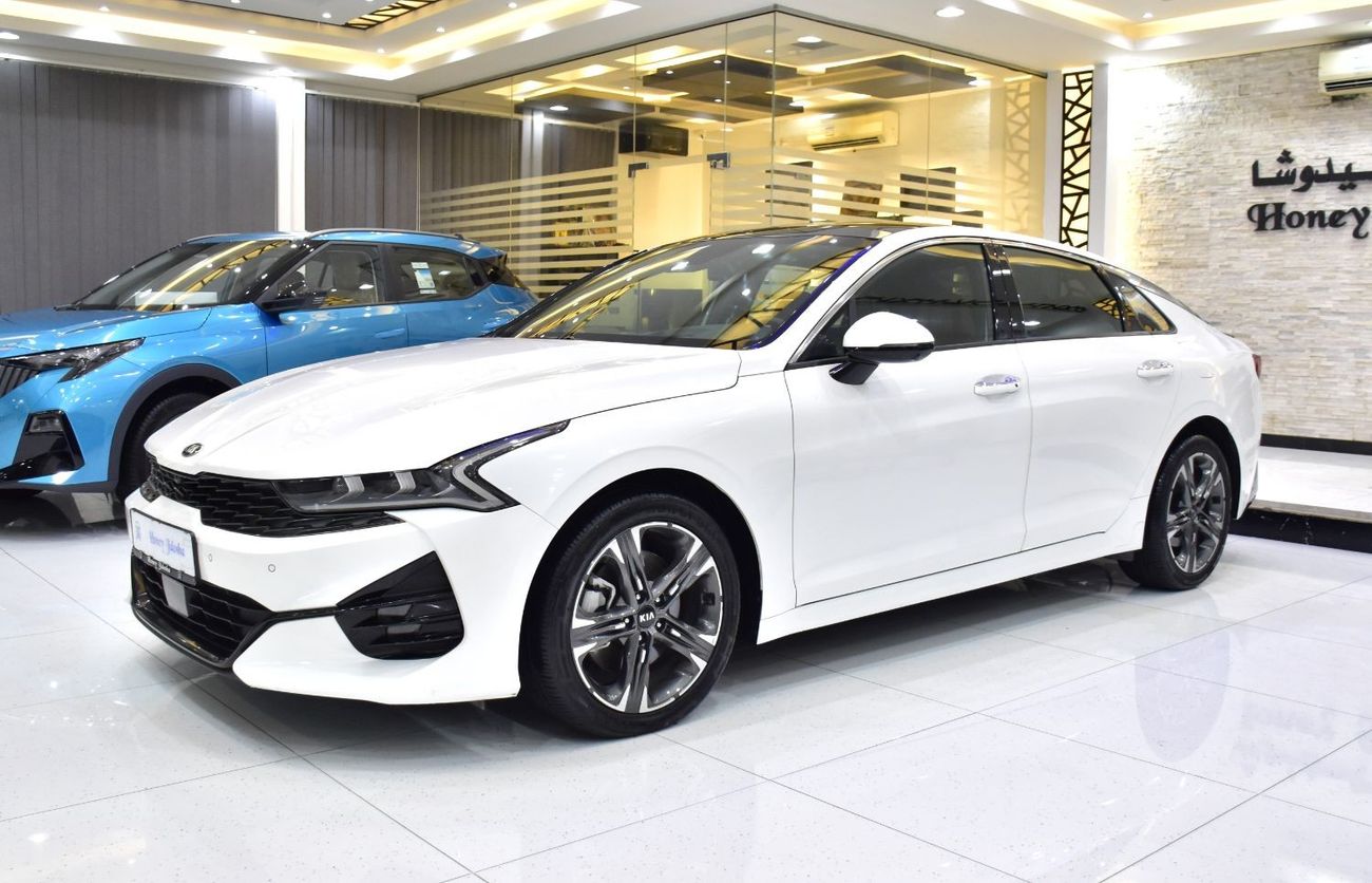 Kia K5 EXCELLENT DEAL for our KIA K5 GT-Line ( 2021 Model ) in White Color GCC Specs