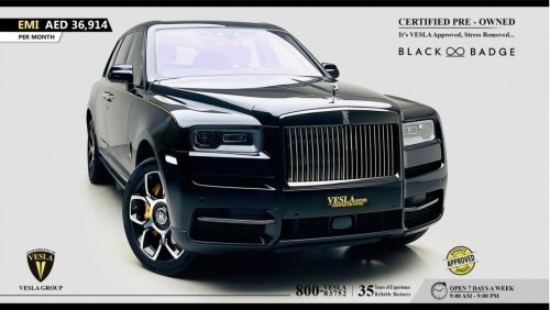 Rolls-Royce Cullinan 2022 / BLACK BADGE + YELLOW INTERIOR + VIP BACK SEATS / UNLIMITED MILEAGE WARRANTY