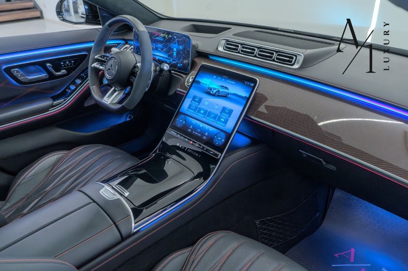 مرسيدس بنز S 63 AMG 2024 With black And Red Carbon Fibre Interior, Excellent Condition, European Spec