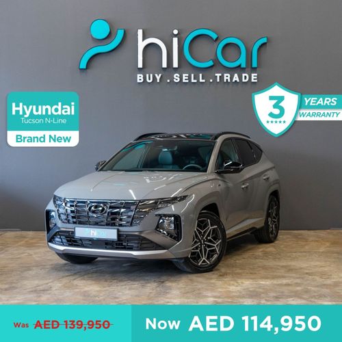 Hyundai Tucson Full Option AED 1,762pm • 0% Downpayment • N-Line 1.6L Turbo • 3 Years Warranty!