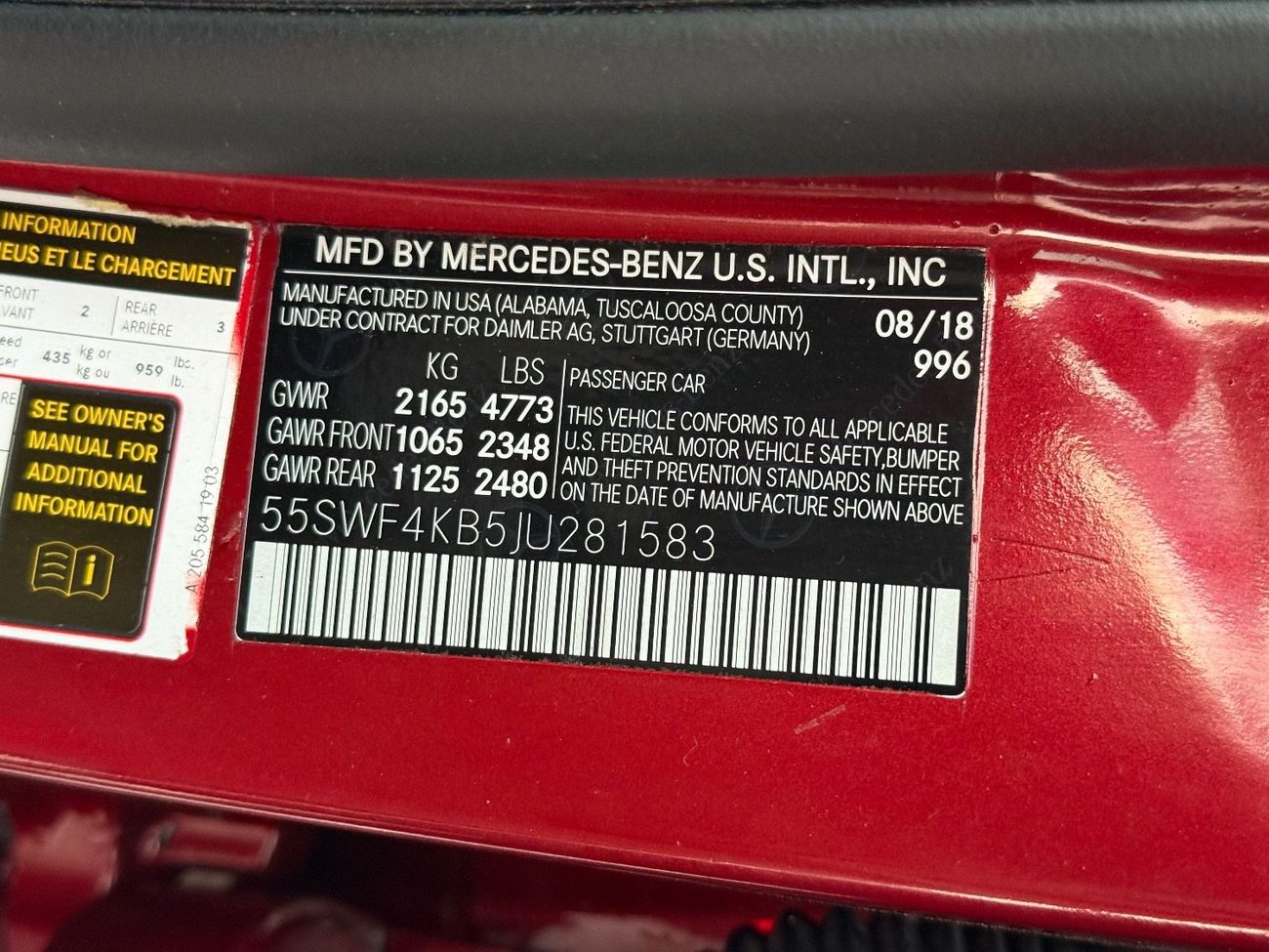 Mercedes-Benz C 300 Luxury 2.0L 2018 MERCEDES BENZ C300 FULL OPTIONS IMPORTED FROM USA