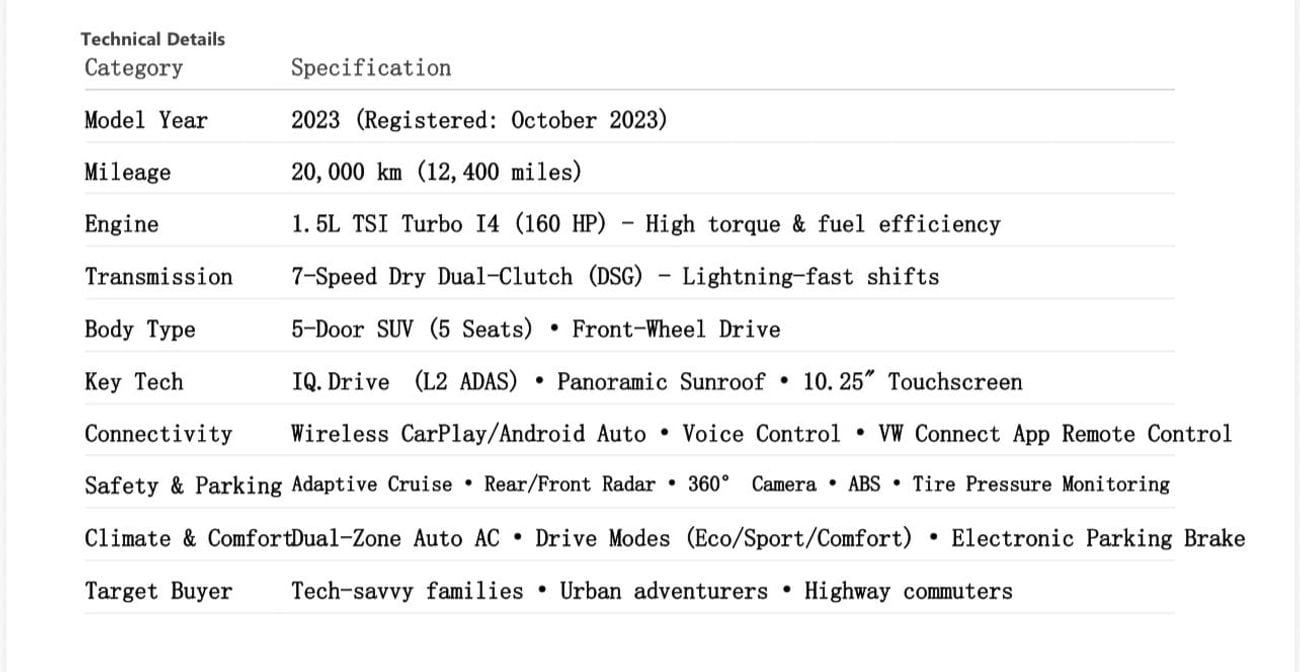 Volkswagen Tharu THARU 1.5L