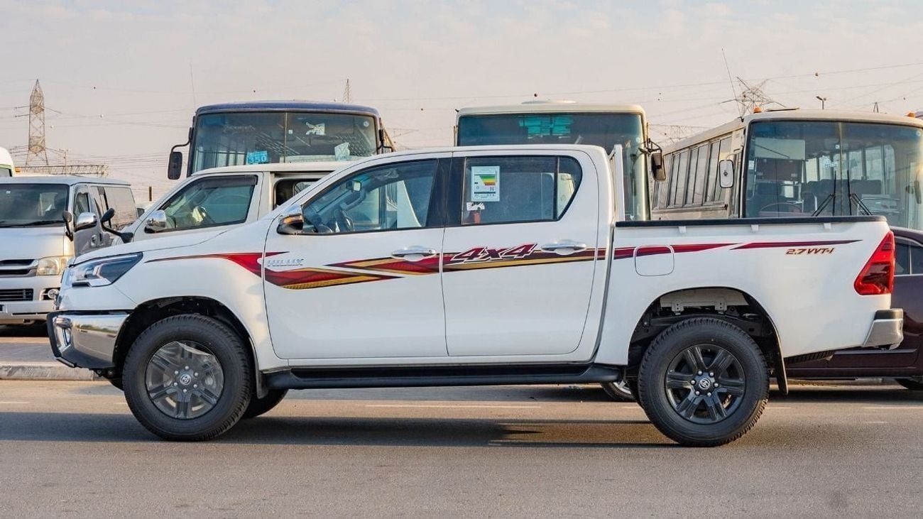 تويوتا هيلوكس Toyota Hilux pickup double cabin Petro engine 2.7L 4x4 white with red interior fully automatic