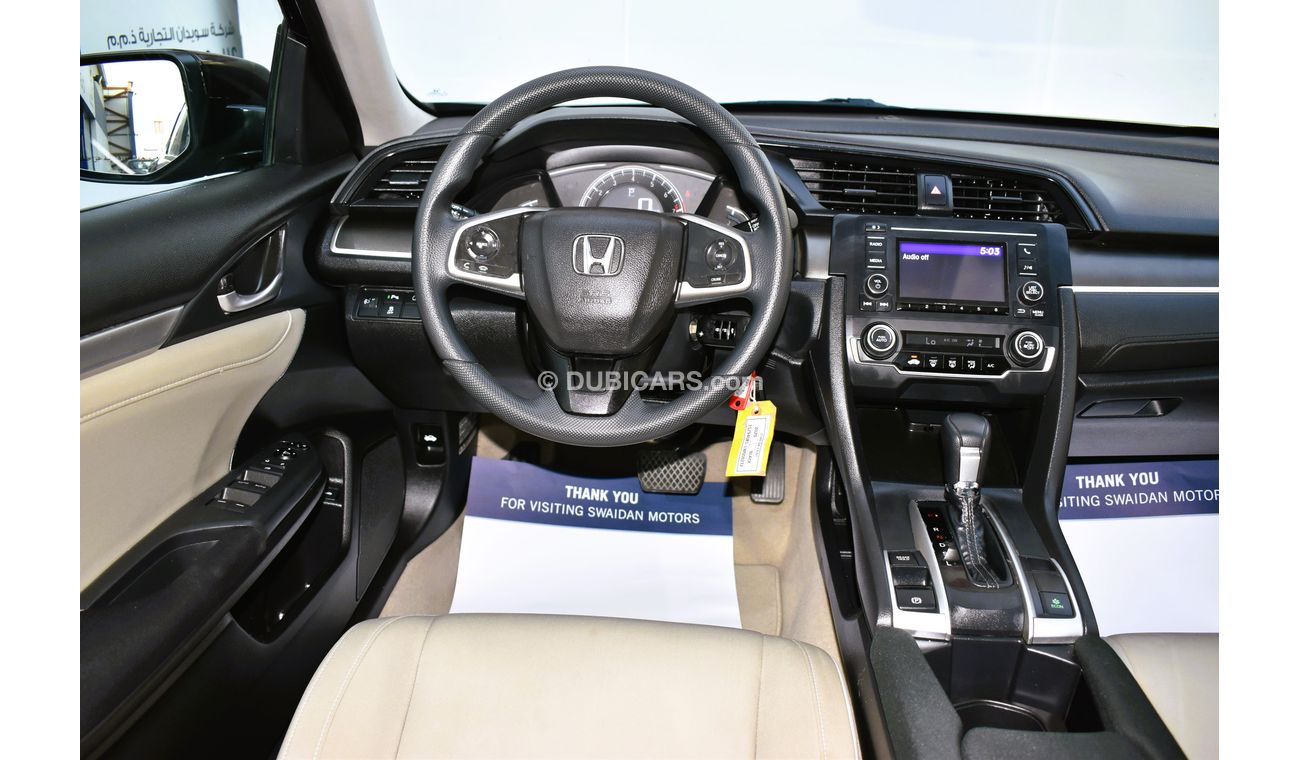 Honda Civic AED 959 PM | 1.6L DX GCC DEALER WARRANTY