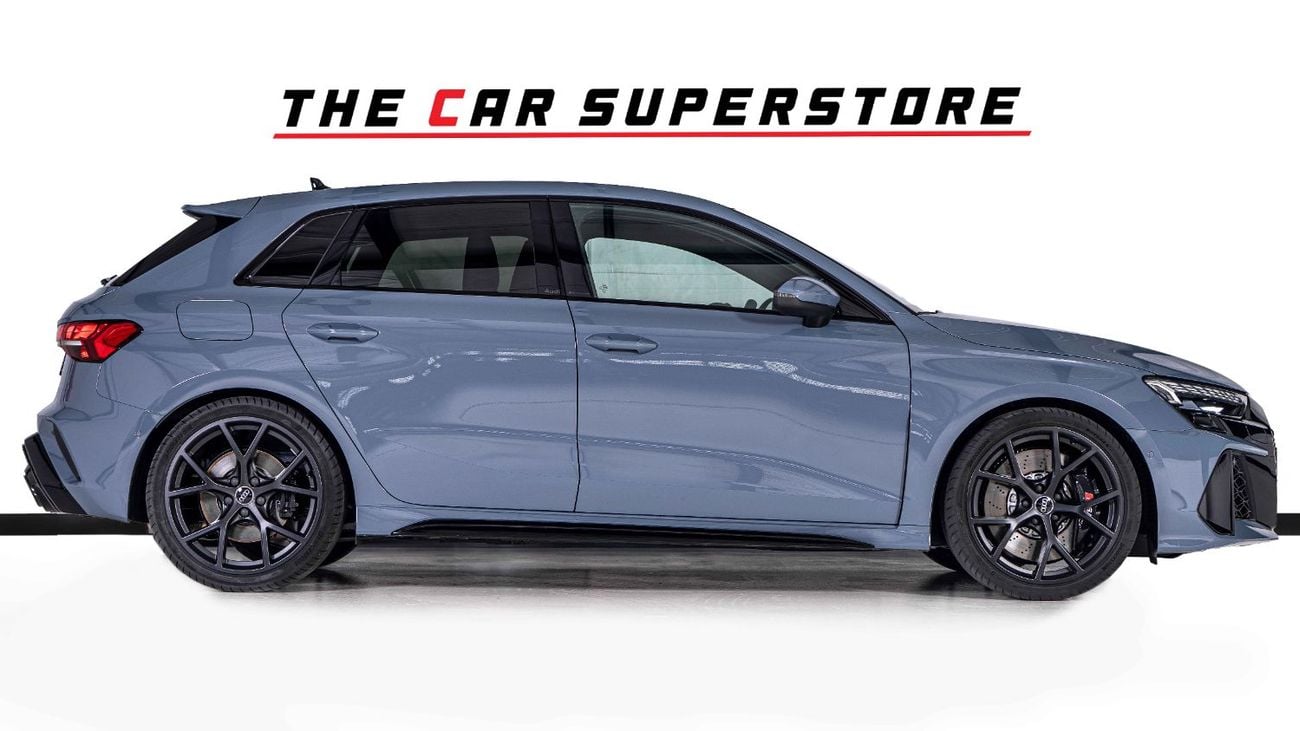 Audi RS3  AL Nabooda Warranty And Service Contract-Kemora Grey-19Inch Satin Black Rims