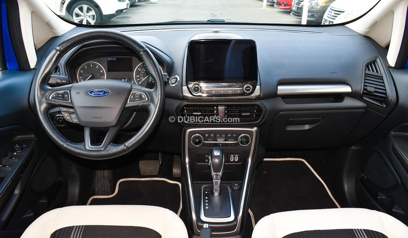 فورد ايكو سبورت موديل  2020 رقم واحد بصمة فتحة جلد حساسات رنجات مثبت سرعه كاميرا خلفية شاشة بحالة ممتازة