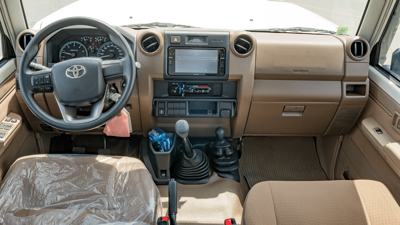 تويوتا لاند كروزر بيك آب ECTKWT002 - 2024 Toyota LC79 Double Cab Pick Up - 4.5L Diesel Manual – Full - White  with Beige