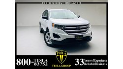 Ford Edge GCC / SE / AWD / EcoBoost / 2017 / DEALER WARRANTY VALID 29/08/2022 / FSH / 1,078 DHS MONTHLY