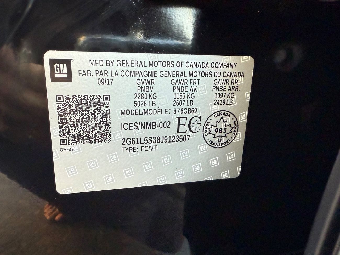 Cadillac XTS 2018 LIMITED SPORT 3.6L CANADA SPEC