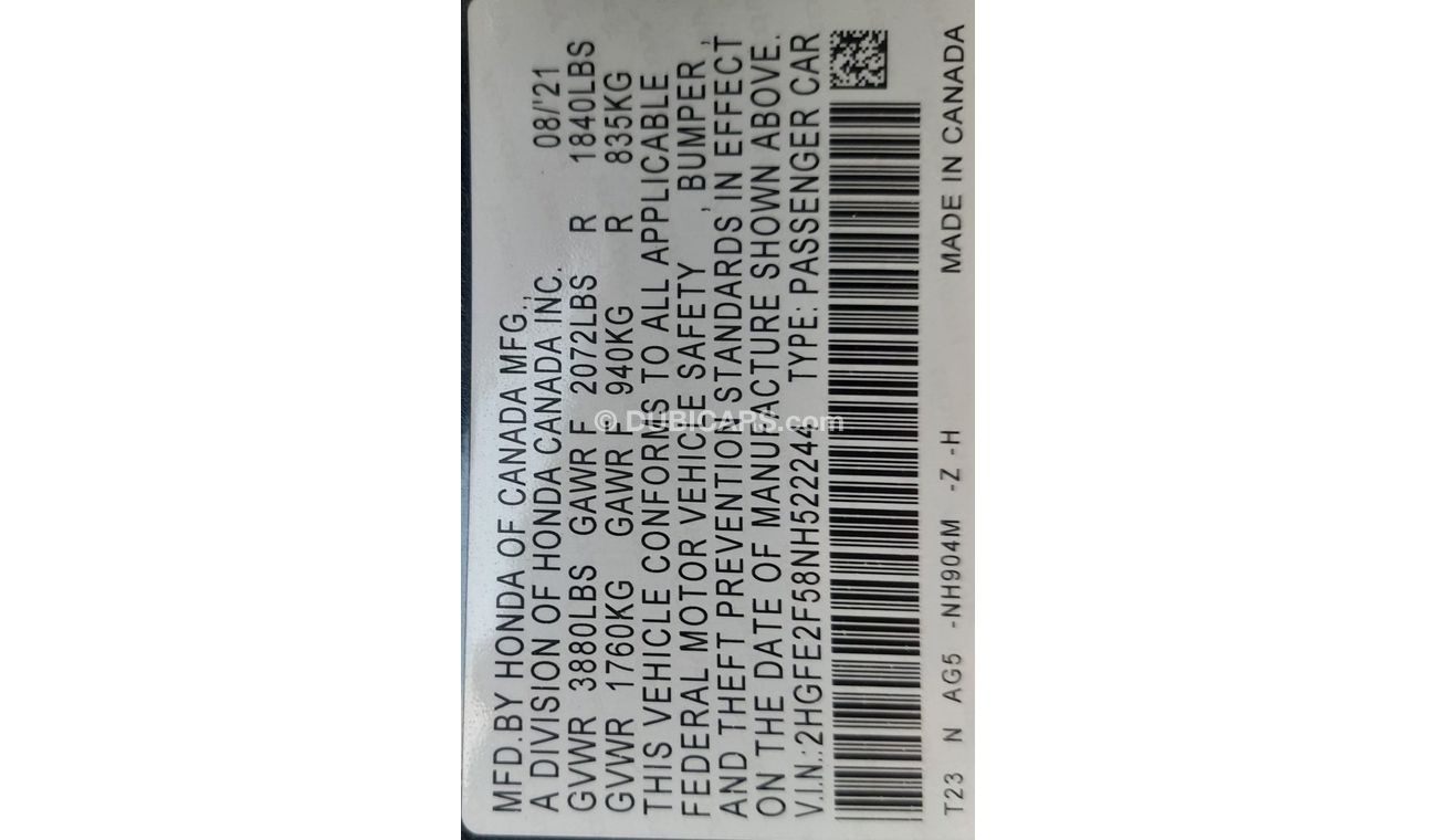 هوندا سيفيك Honda Civic  Model 2022     USA Excellent Condition