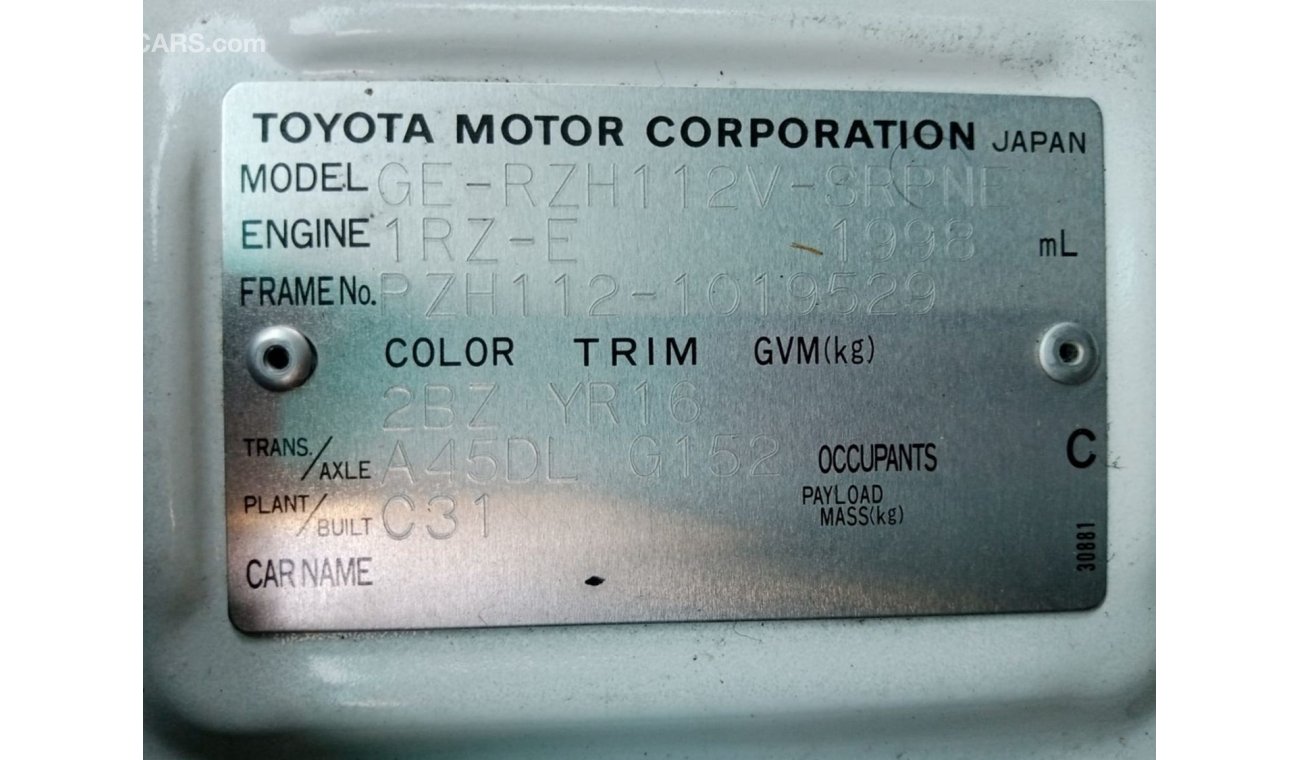 Toyota Hiace TOYOTA HIACE RIGHT HAND DRIVE (PM954)