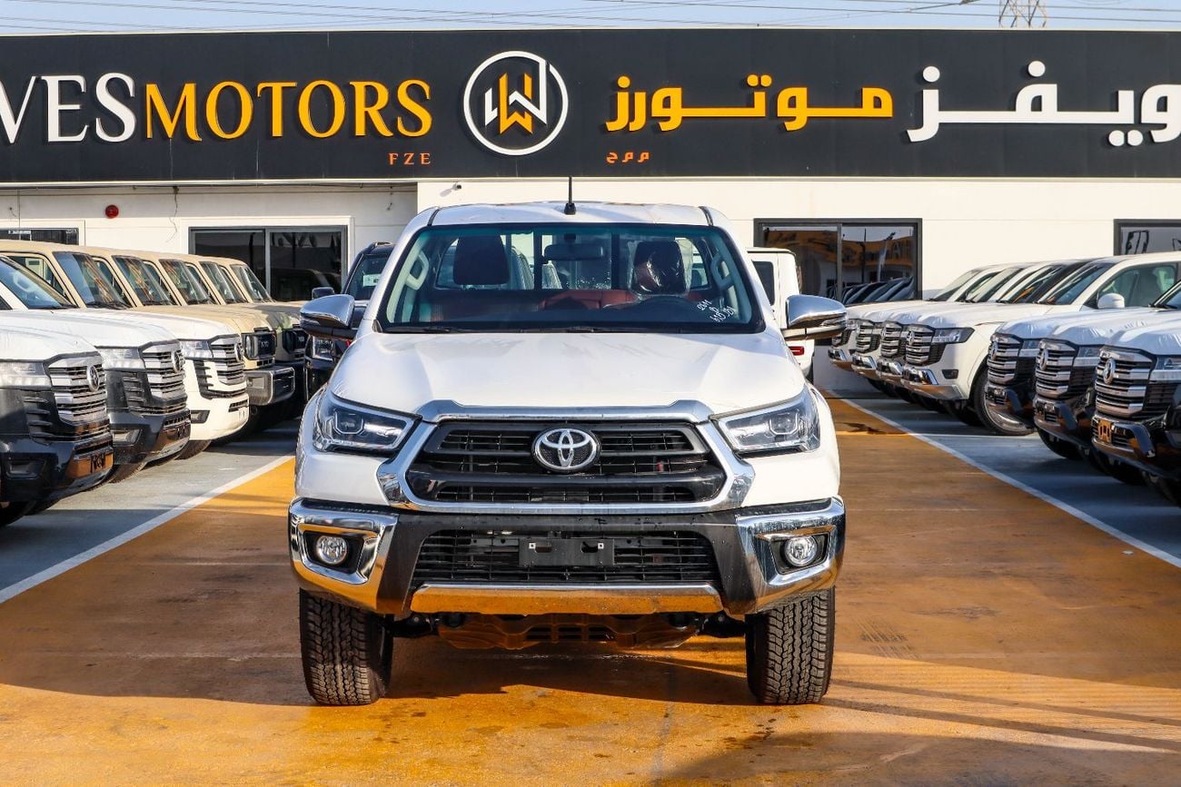 تويوتا هيلوكس Toyota Hilux (TGN126) 2.7L Pick-Up 4WD Double Cab – 2026 Model (A/T, White exterior, Red interior, w