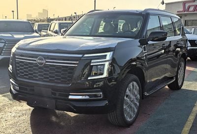 Nissan Patrol LE PLATINUM CITY Nissan patrol platinum full option 3.5l T A/T V6  4WD Gcc black color inside beige